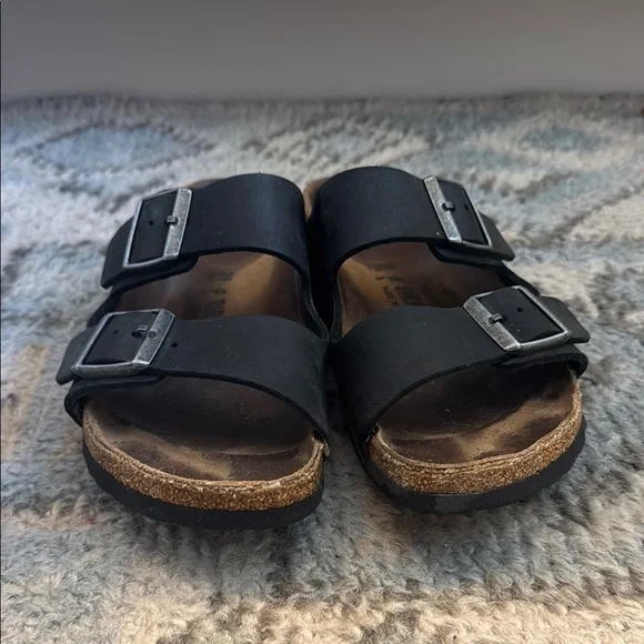 Birkenstock Arizona Black Oiled Leather Double Strap Sandals EU39 Original $135 - Picture 4 of 10